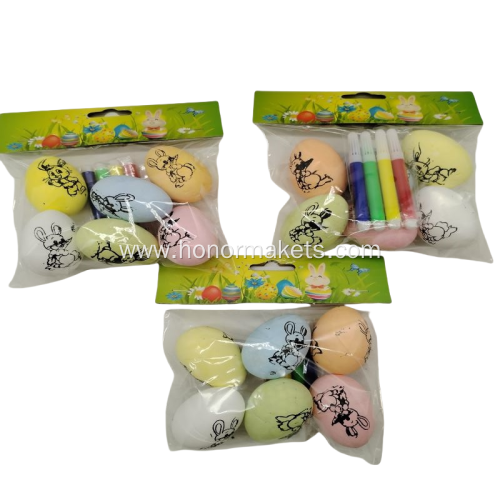 6PCS Foam Eggs with 4 water color pen